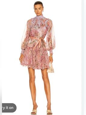 Zimmermann Botanica Smocked-Yoke Mini Dress Milettia Floral Women's with Slip